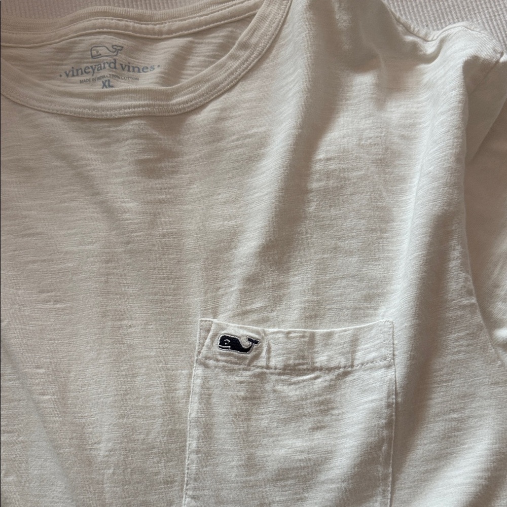 Vineyard Vines Men's Cream Long Sleeve Tee